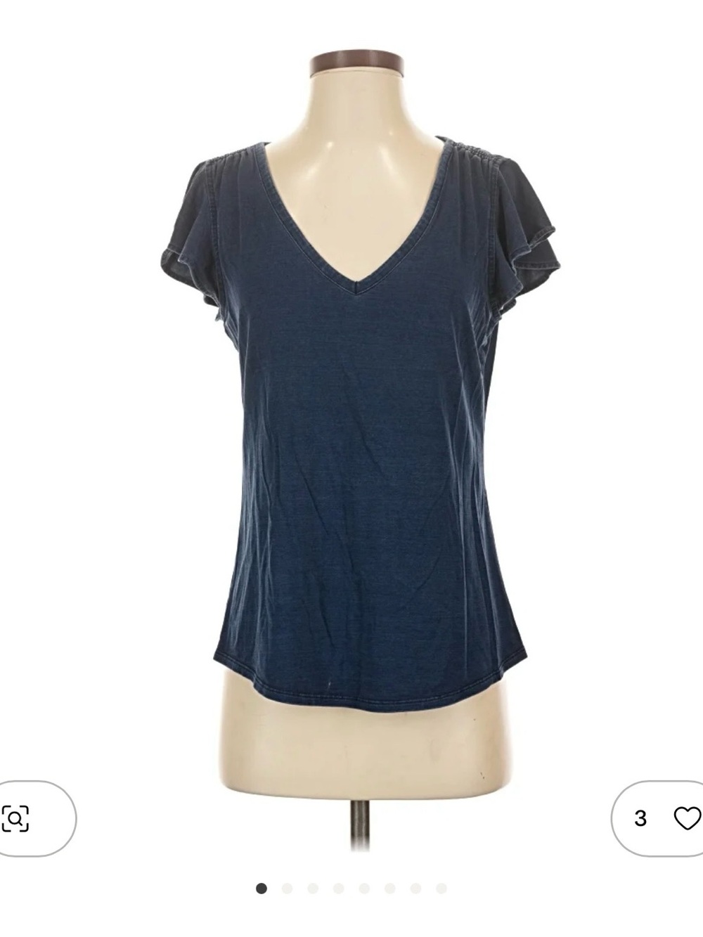 White House Black Market Denim V-Neck Tee